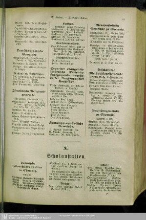 X. Schulanstalten