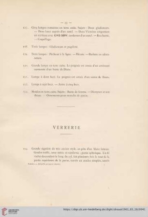 Verrerie (Nr. 134-174)