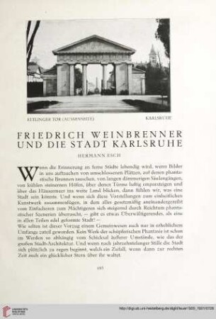 2: Friedrich Weinbrenner und die Stadt Karlsruhe