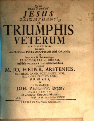 De Triumphis Veterum Agōnisma