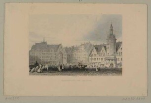 Der Markt in Leipzig von Süden mit dem Alten Rathaus rechts