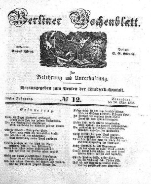 No. 12, Sonnabend, den 24. Maerz 1838.