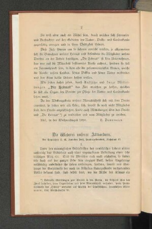 Die Weberei unserer Altvordern.