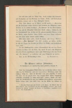 Die Weberei unserer Altvordern.
