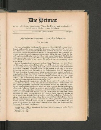 Nr. 12. Neumünster, Dezember 1965. 72. Jahrgang.