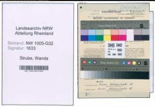 Entnazifizierung Wanda Strube , geb. 15.12.1892 (Angestellte)