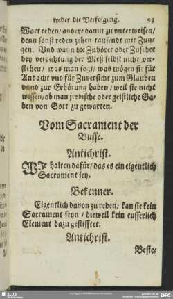 Vom Sacrament der Busse