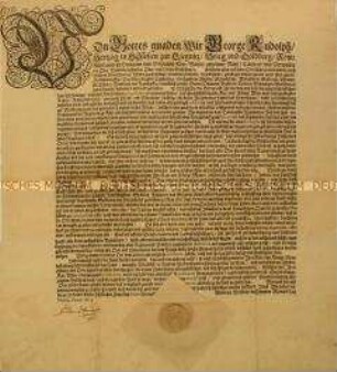 Verordnung von Georg Rudolph Herzog von Liegnitz zum Schutz des Landes vor marodierenden Soldaten der Pechmannschen bzw. Donauischen Regimenter