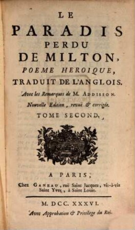 Le Paradis Perdu De Milton : Poëme Heroique, 2