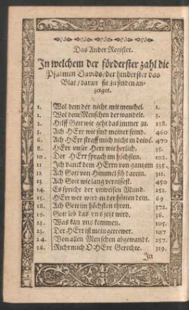Das Ander Register.