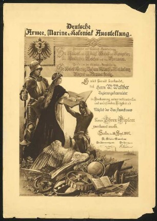 Urkunde Ehrendiplom: Ansicht und Text
