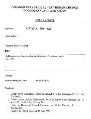 Publications by Authors other then Members of Lutheran Church
