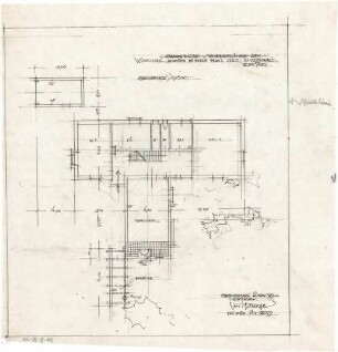 Gsaenger, Gustav; Grünwald bei München (Bayern), Herrenwiesstr.; Landhaus Franz Lurz - Entwurf (Grundriss EG)