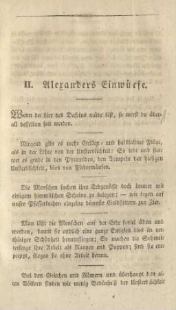 II. Alexanders Einwürfe