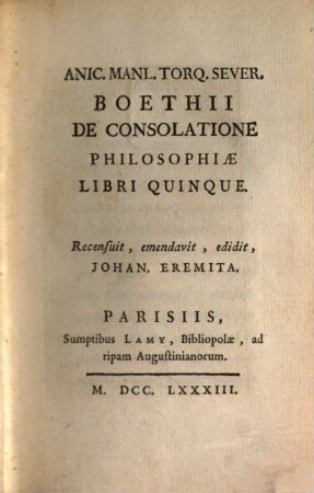 De Consolatione Philosophiae libri quinque