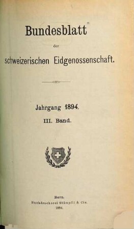 Bundesblatt. 46. 1894, 3