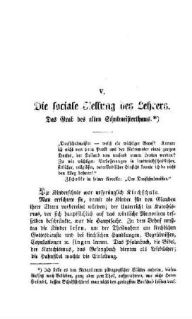 Die sociale Stellung des Lehrers