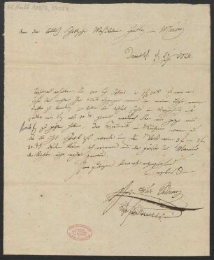 Brief an B. Schott's Söhne : 26.07.1824