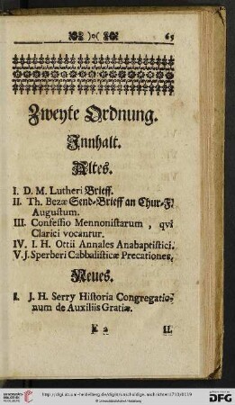 Zweyte Ordnung