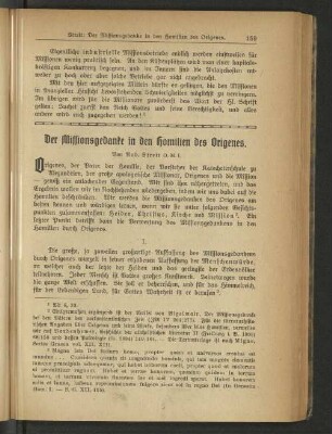 Der Missionsgedanke in den Homilien des Origenes.