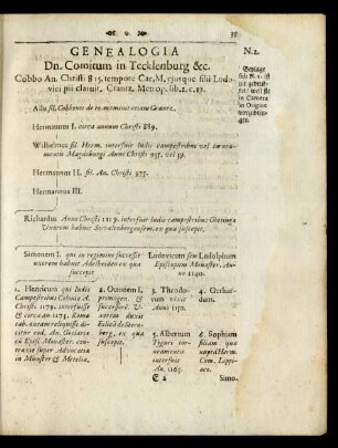 Genealogia Dn. Comitum in Tecklenburg & c.
