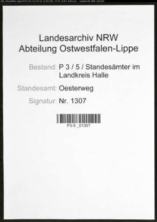 Sterberegister Standesamt Oesterweg