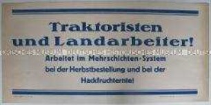Maueranschlag mit Aufruf der VgdB zur Herbstbestellung