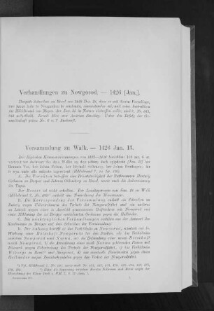 Verhandlungen zu Nowgorod. - 1426 [Jan.].