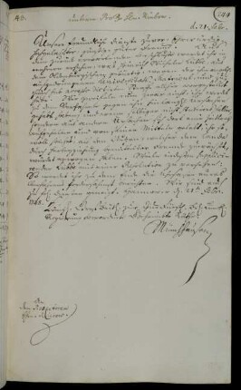 Anforderung eines Berichts zur Strafsache des Studierenden Heinrich Wilhelm Lübbe.