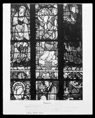 Anbetung der Könige (unten), Muttergottes, heiliger Bischof, Johannes Ev. (oben)