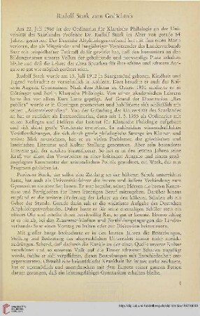 10: Rudolf Stark zum Gedächtnis