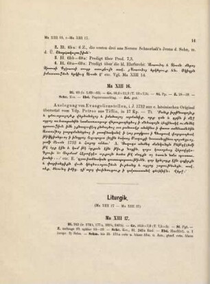 14-47, Liturgik: Ma XIII 17 bis Ma XIII 37