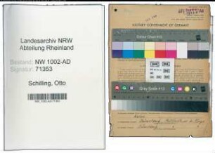 Entnazifizierung Otto Schilling, geb. 06.07.1893 (Wachmann)