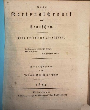 Neue Nationalchronik der Teutschen : eine politische Zeitschrift. 5. 1824