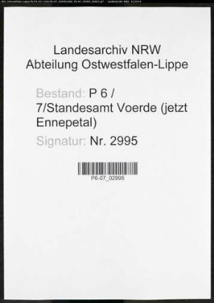 Sterberegister Standesamt Voerde