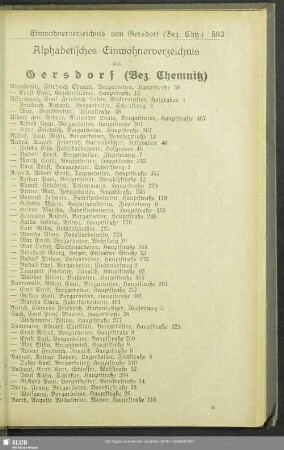 Einwohnerverzeichnis : Alphabetisches Einwohnerverzeichnis von Gersdorf (Bez. Chemnitz)
