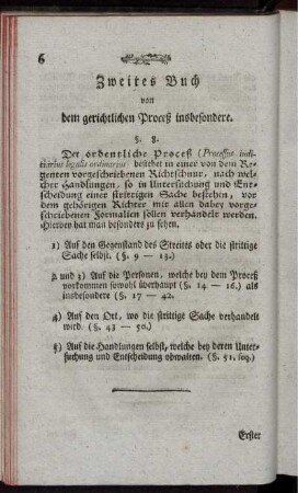 Zweites Buch von dem gerichtlichen Proceß insbesondere.