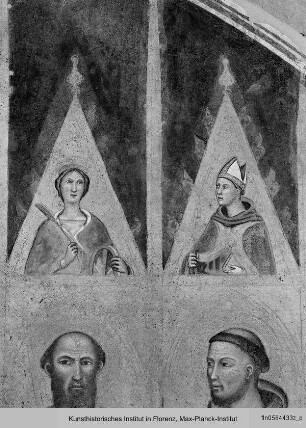 Polyptychon mit einer stehenden Madonna, umgeben von Heiligen und dem segnenden Christus