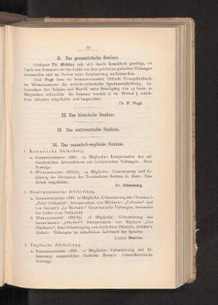 24. Das romanisch-englische Seminar.