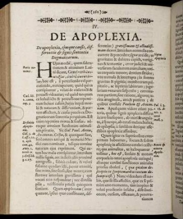IV. De Apoplexia.