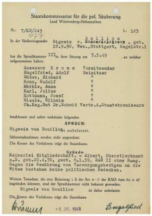 Bullion, Sigweis von