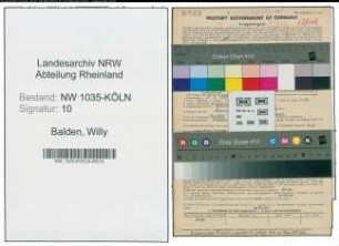 Entnazifizierung Willy Balden , geb. 21.02.1900 (Kaufmann)