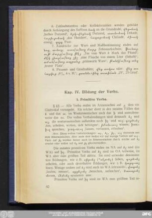 Kap. IV. Bildung der Verba.