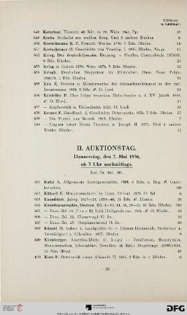 II. Auktionstag: Donnerstag, den 7. Mai 1936, ab 3 Uhr nachmittags (Nr. 661-881)