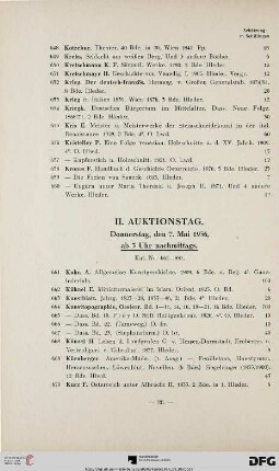 II. Auktionstag: Donnerstag, den 7. Mai 1936, ab 3 Uhr nachmittags (Nr. 661-881)