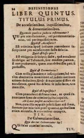 84-97, Titulus Primus. De accusationibus, inquisitionibus, & denuntiationibus. - Tit. XXXV. De Purgatione vulgari.