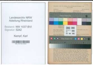 Entnazifizierung Karl Kempf , geb. 01.11.1887 (Angestellter)