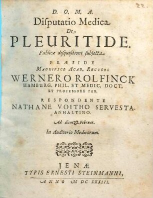 Disputatio Medica De Pleuritide