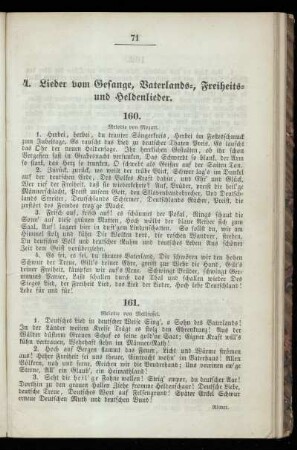 Lieder vom Gesange, Vaterlands-, Freiheits- und Heldenlieder