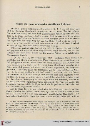 I. Figuren aus einem unbekannten etruskischen Heiligtum